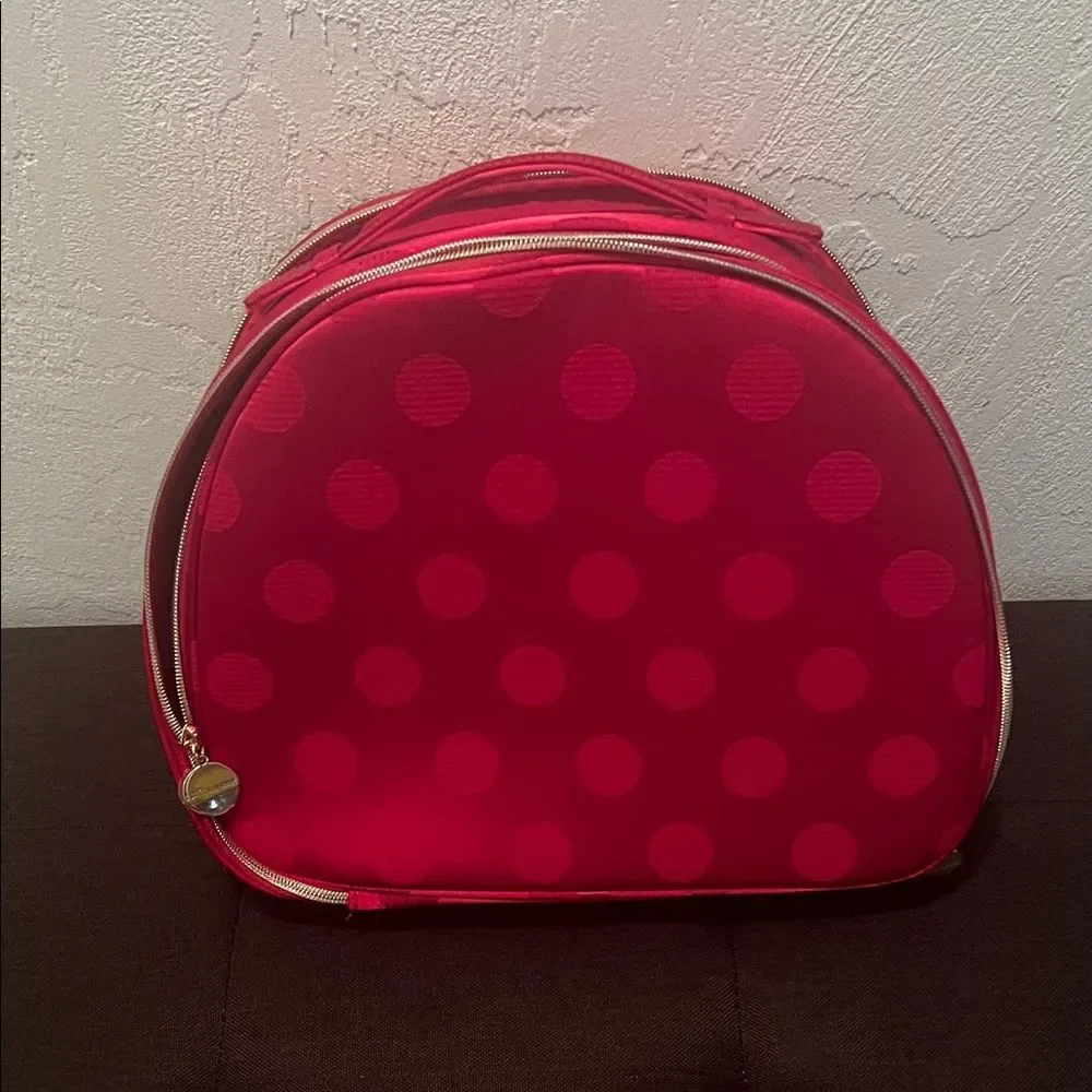 #0999+ Elegant Red Polka Dot Women's Makeup Bag